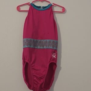 Pink and Blue One-Piece Swimsuit